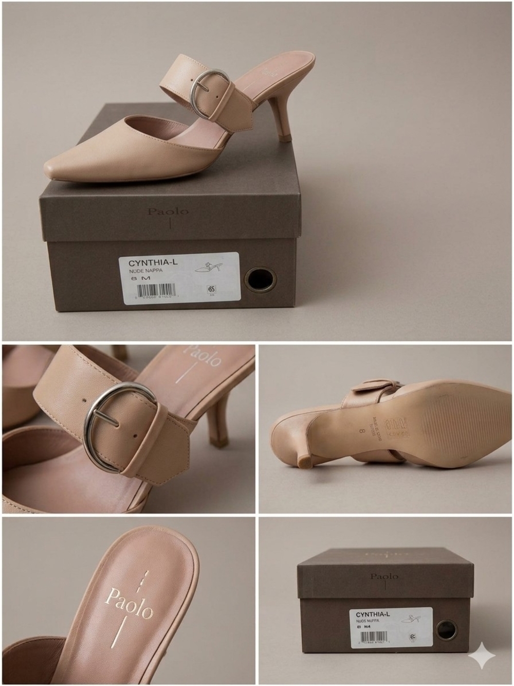 The Linea Paolo Cynthia Mule in Nude Napa